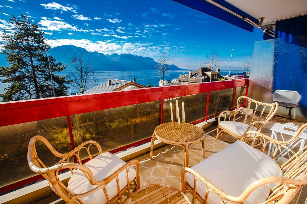 Terrace With Lake & Mountain View Montreux Exterior foto